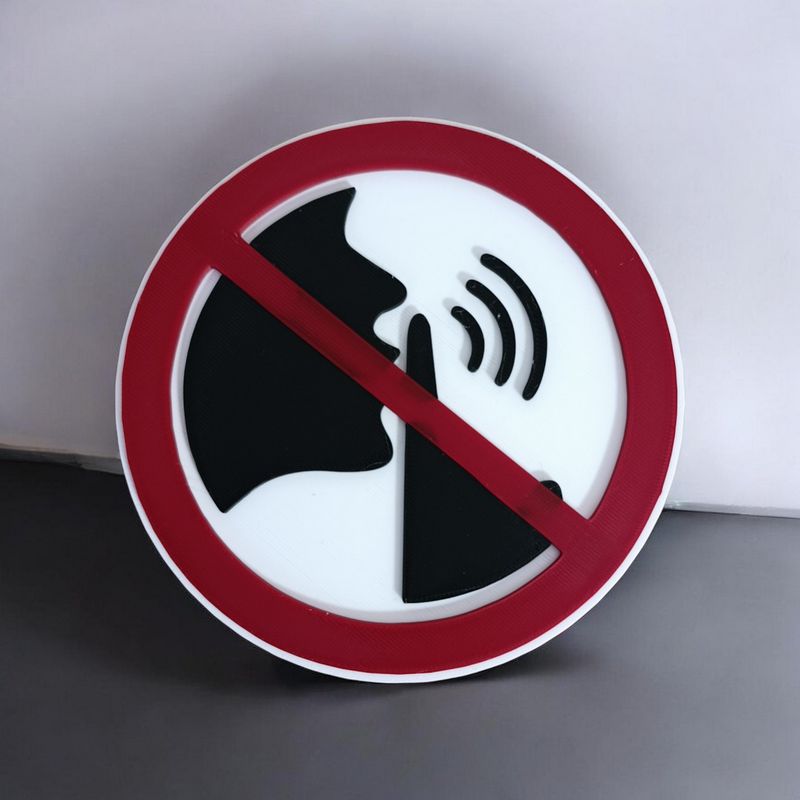 Panneau 3D ⚠ Chut Zone de Silence