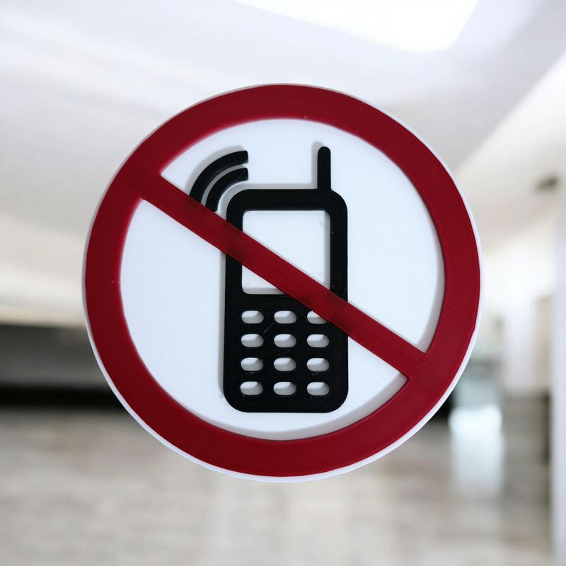 Panneau 3D ⛔ Téléphone Portable Interdit