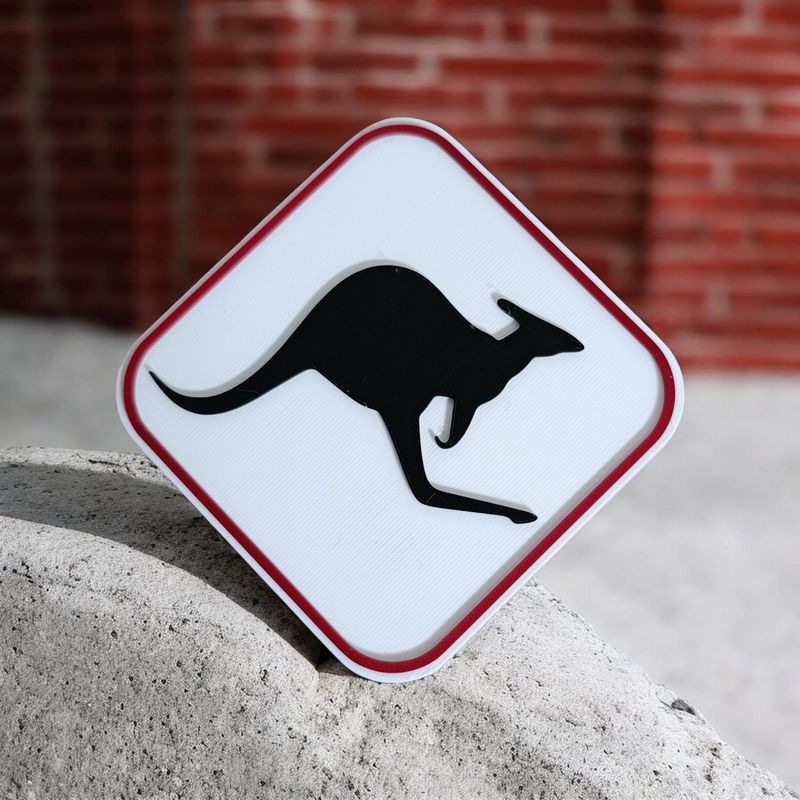 Panneau 3D â Attention Kangourou đŠ