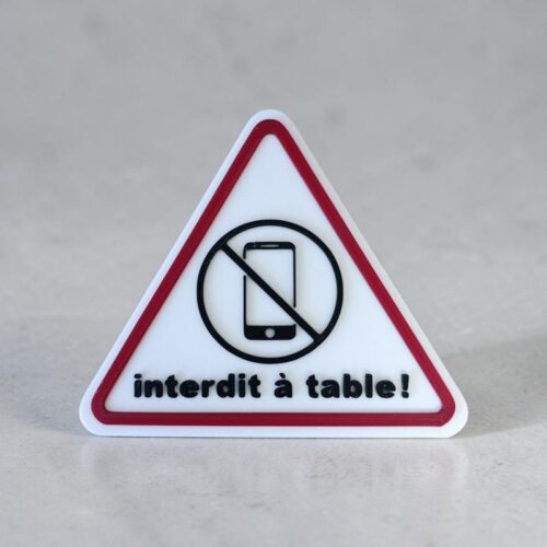 Panneau 3D 🚫 Téléphone interdit à table | Le Monde du 3D