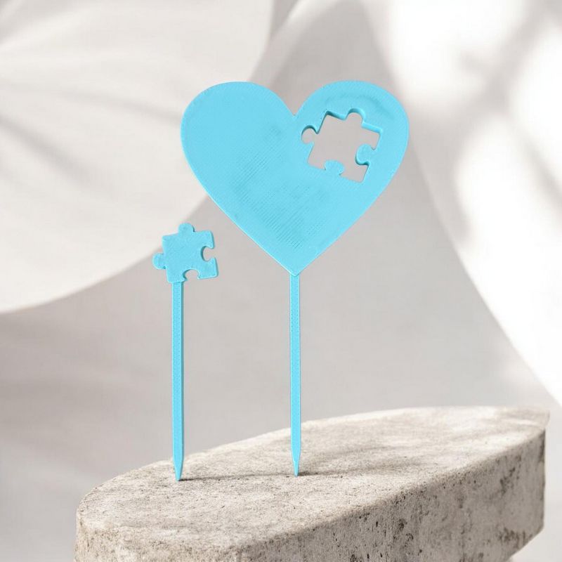 Cake Topper Coeur Puzzle | Le Monde du 3D