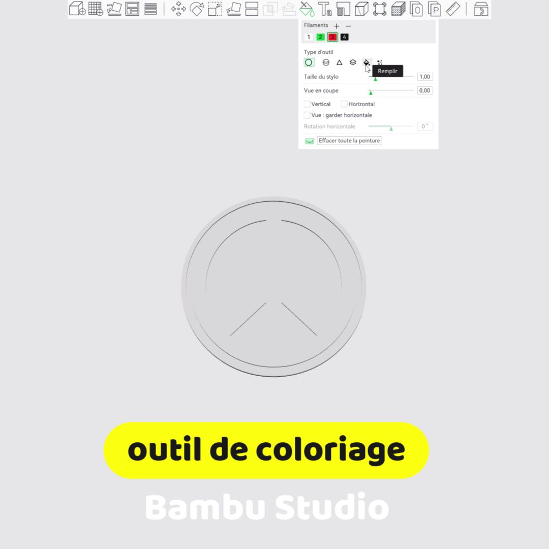 L&rsquo;outil de coloriage dans Bambu Studio
