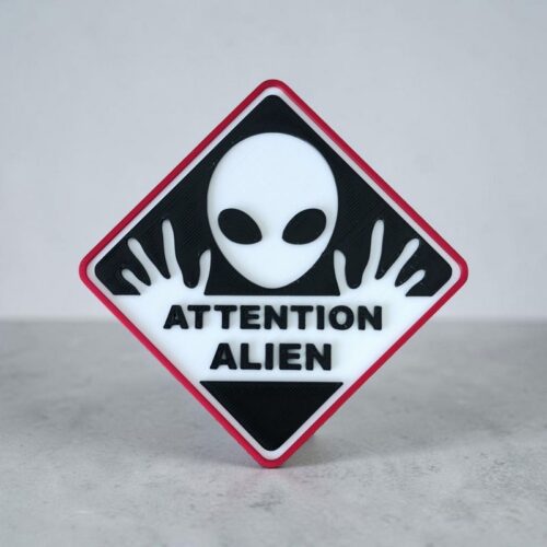 Panneau 3D Attention Alien 👽 | Le Monde du 3D