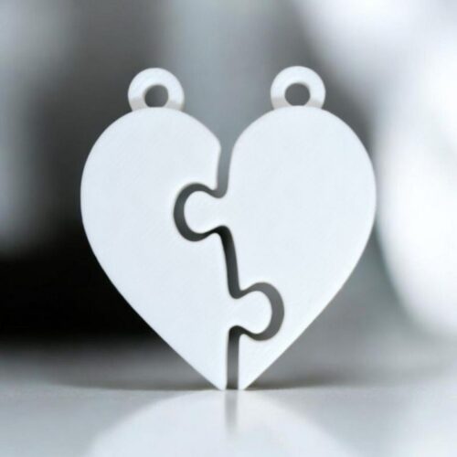 🧩 Double Porte-clés Cœur Puzzle 💖 | Le Monde du 3D
