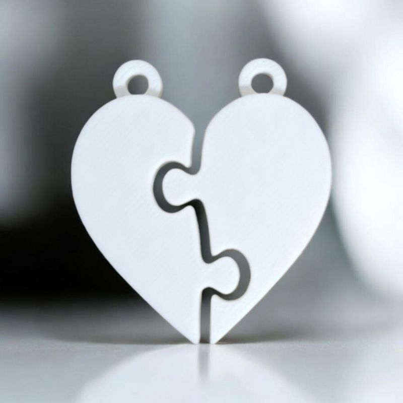 🧩 Double Porte-clés Cœur Puzzle 💖 | Le Monde du 3D