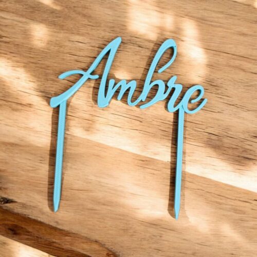 Cake Topper Prénom Ambre | Le Monde du 3D