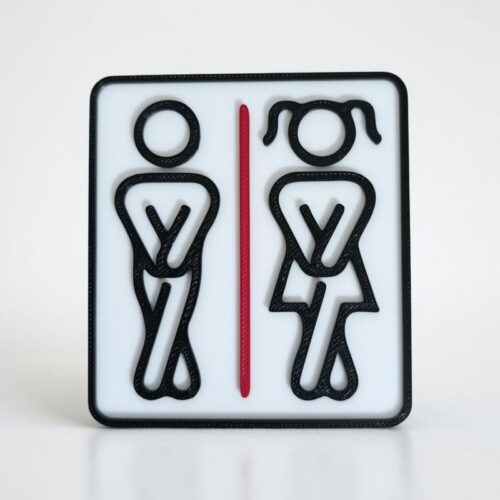 Panneau 3D WC Homme Femme | Le Monde du 3D