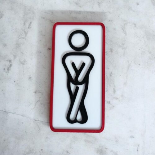 Panneau 3D WC Homme | Le Monde du 3D