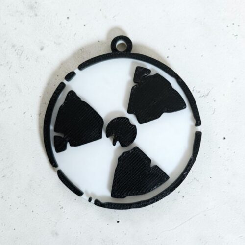Porte-clés 3D symbole radioactif | Le Monde du 3D