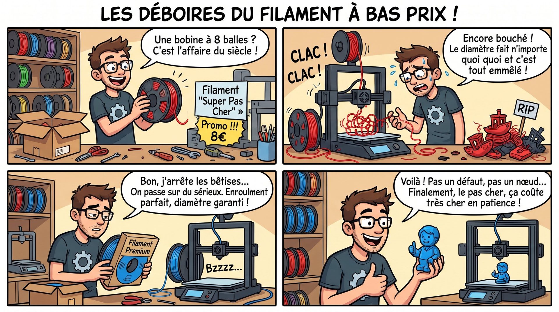 Filaments d’entrée de gamme à bas prix : fausse bonne affaire ou opportunité réelle ?