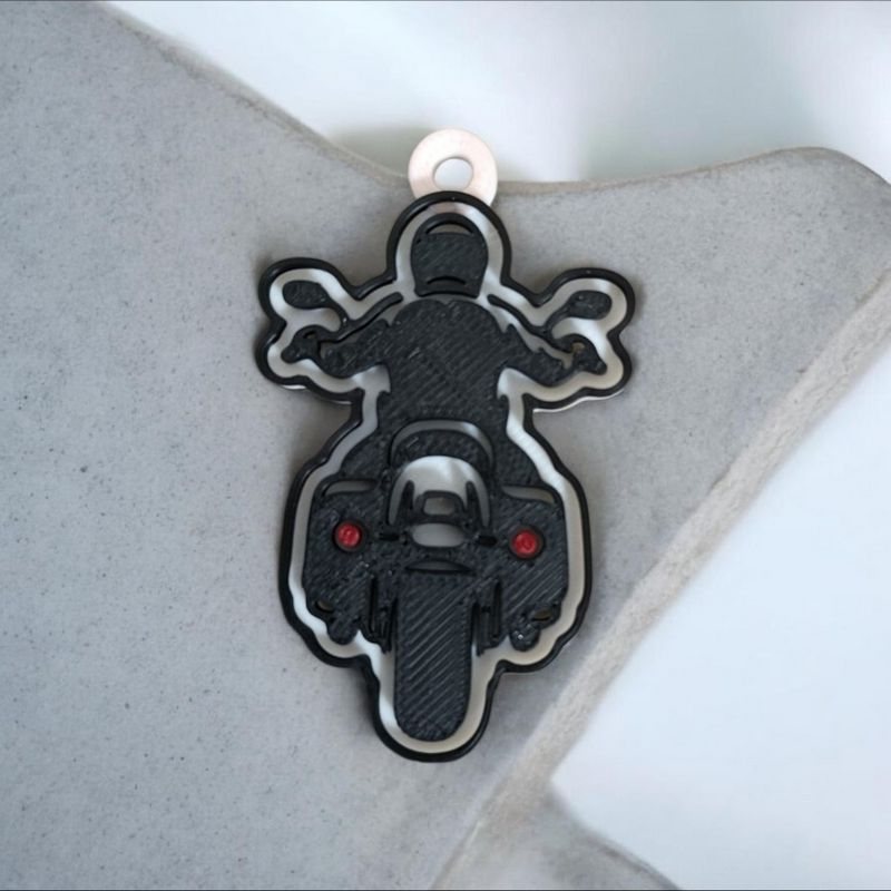 Porte-clés 3D Biker de Dos 🏍️